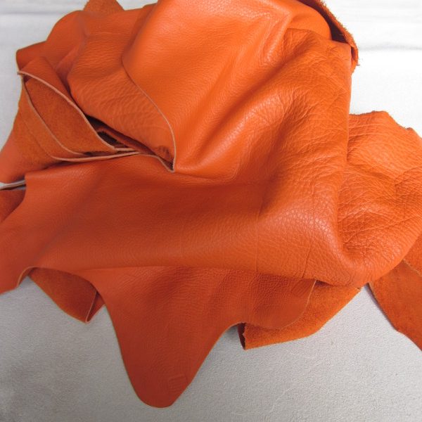 Chute de cuir pleine fleur orange